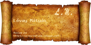 Lévay Mátyás névjegykártya